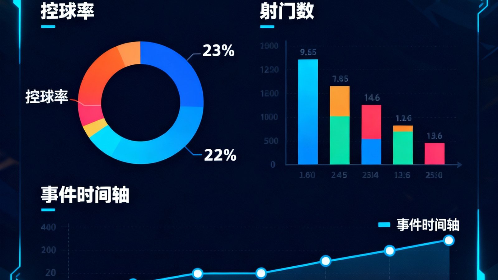 满冠体育实时数据面板展示欧冠决赛,包含控球率、射门数和事件时间轴
